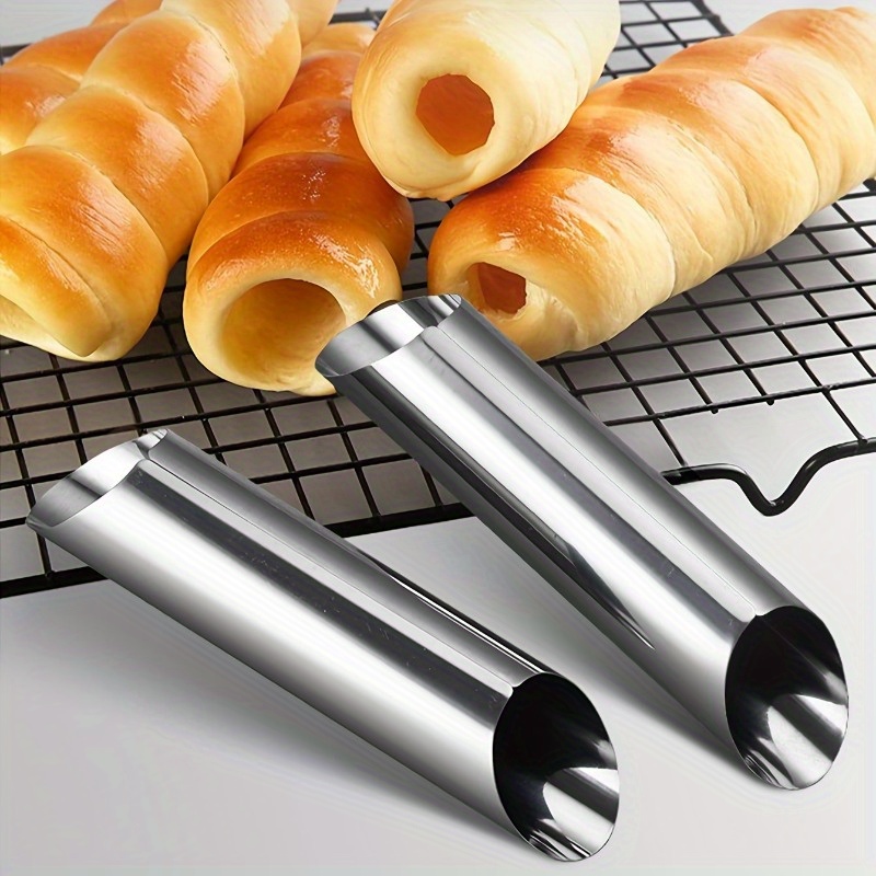Danish Pancake Pan - Moldes para cannoli de acero inoxidable,