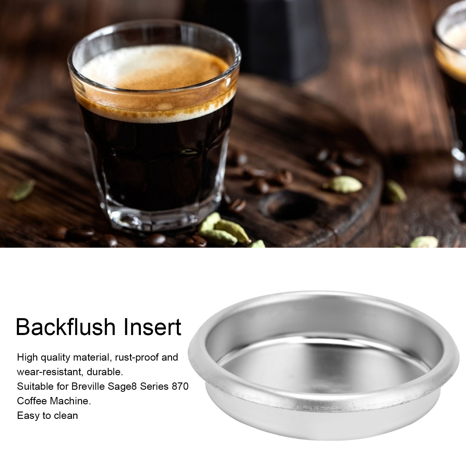 Filtro ciego metálico de acero - Breville Espresso Bes870 reseña y precio